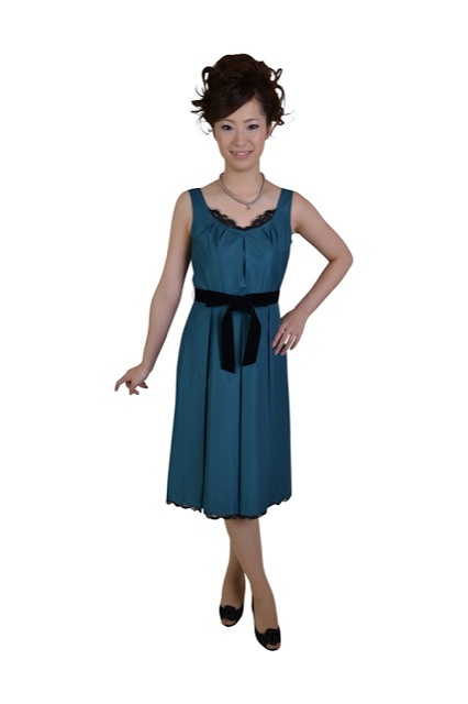 ROPE (ロペ) モスグリーン胸元レー