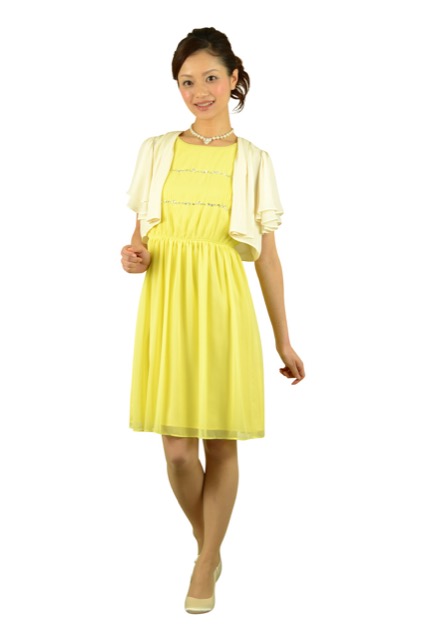 ROPE イエローランダムビジュドレ