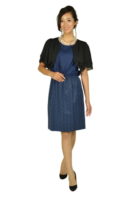 SOUP（スープ） ダマスク柄ネイビ