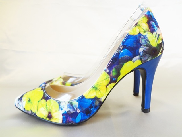 040・ブルー×蛍光イエロー花柄パン