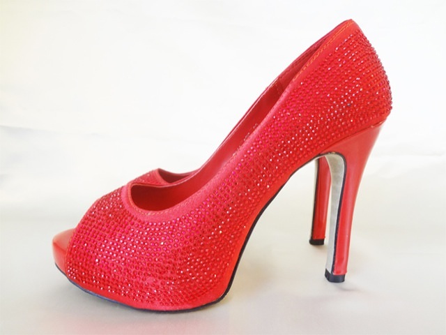047・レッドスワロびっしりパンプ