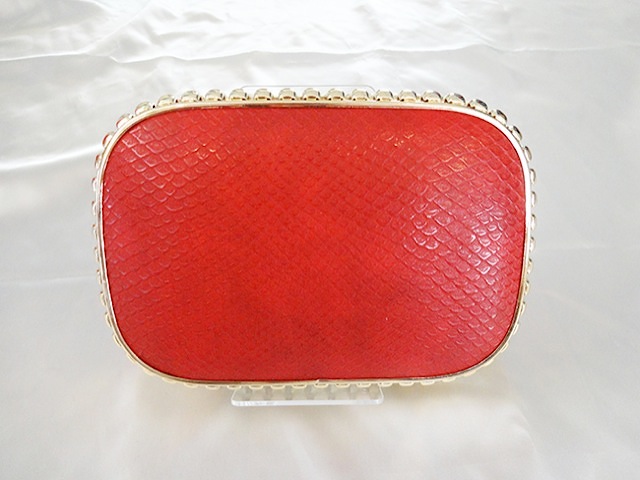 102・朱色レザー枠ゴールドかたク