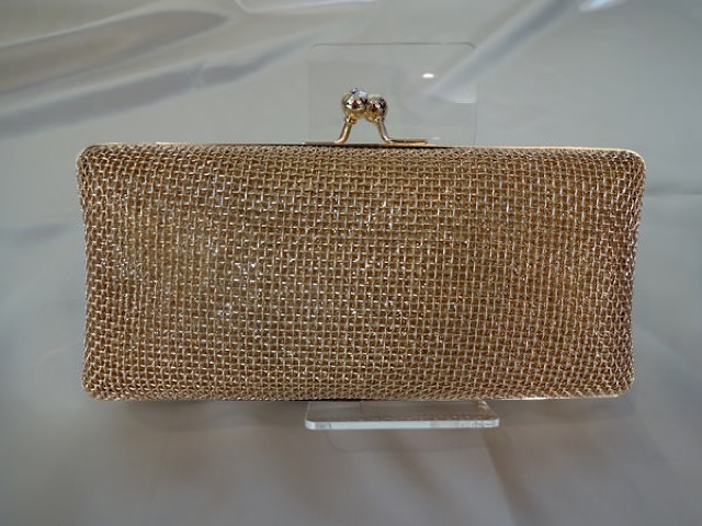 072・ゴールド網クラッチ (ゴール