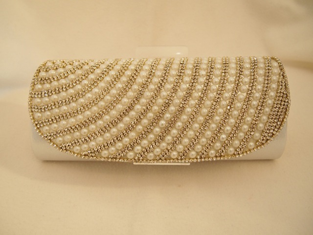 134・ゴールドビーズクラッチバッ