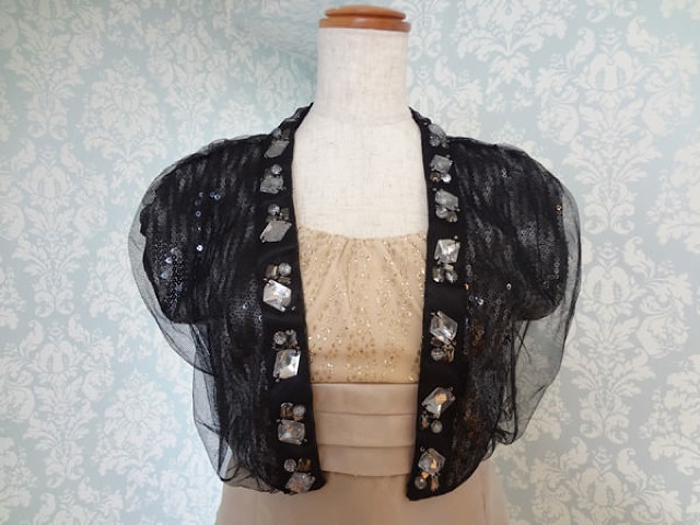 005・黒スパンコール前ビジュー付