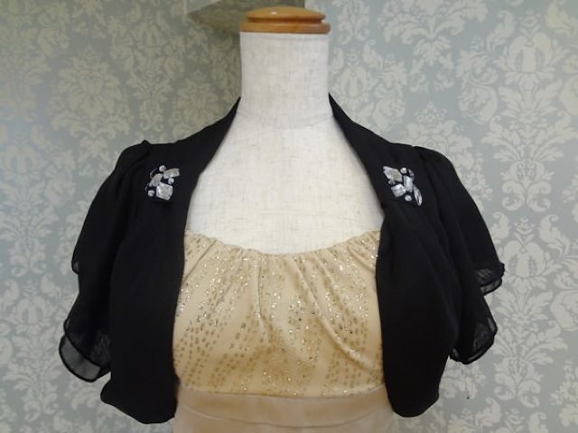 006・黒ビジュー付ボレロ (ブラッ