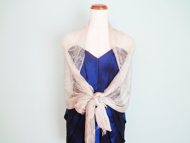 046・カーキゴールドラメストール 