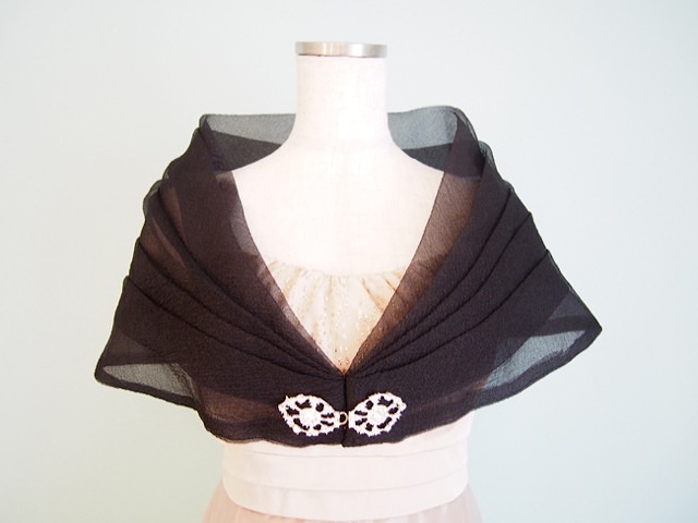 054・ブラック薄手ケープ (ブラッ