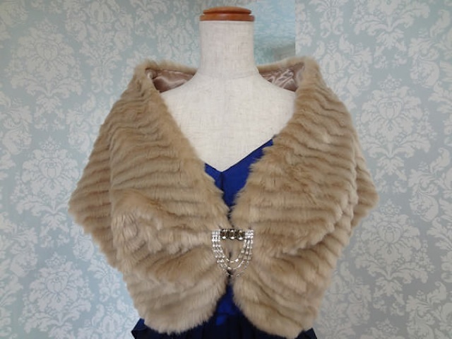 F014・グレージュフェイクファービ