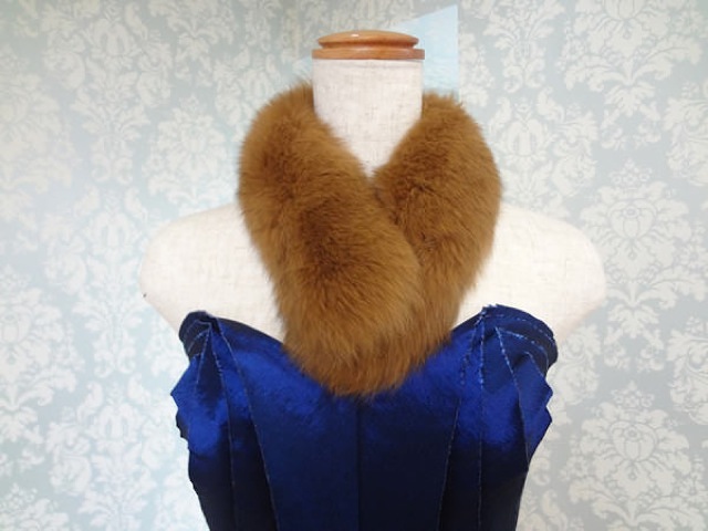 F026・キャメルリアルファーマフラ