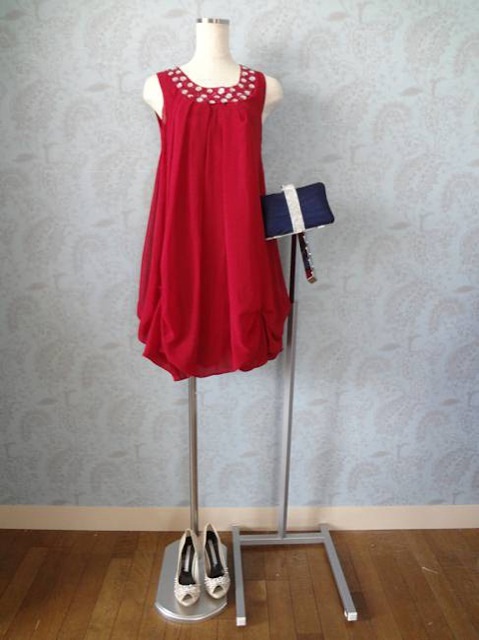 タンク型ワンピ ドレス155 (レッド