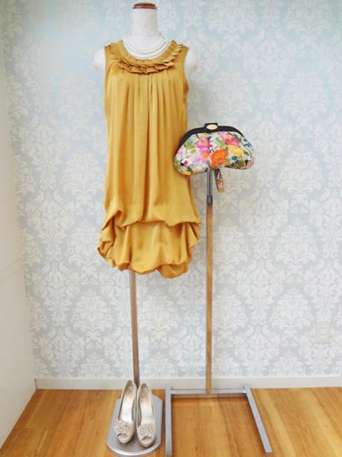 タンク型ワンピ ドレス173 (イエロ