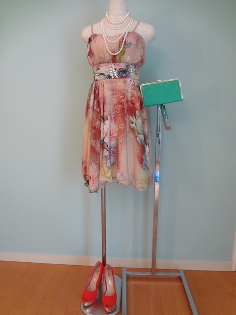 フラワープリントドレス ドレス254