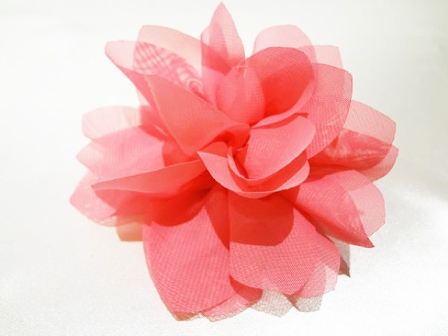 006・コーラルピンクお花コサージ