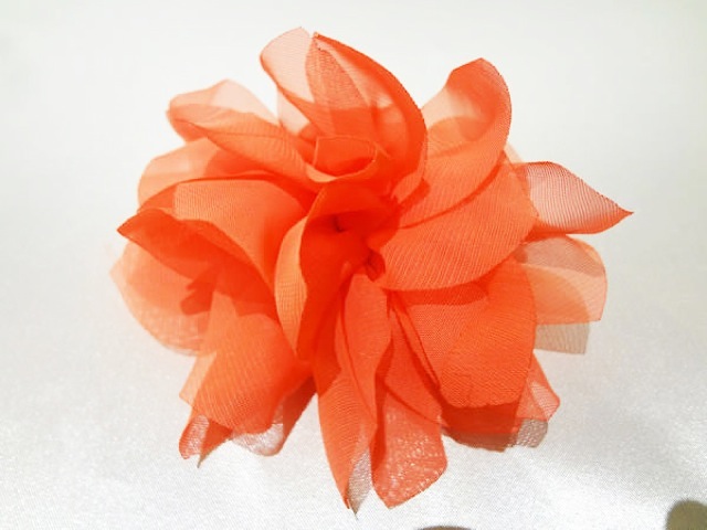 007・オレンジお花コサージュ (レ