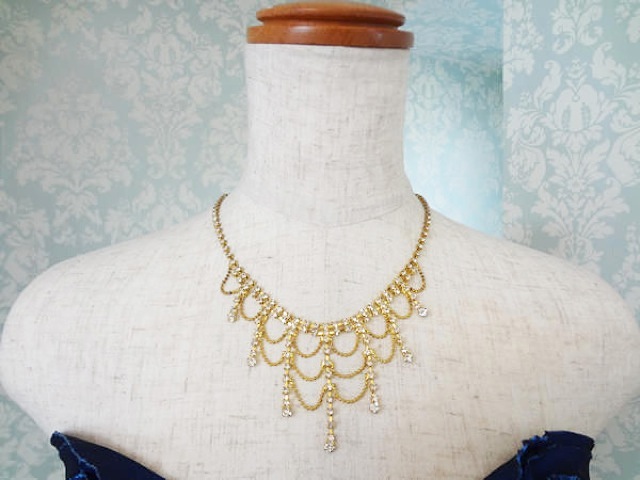 ゴージャスゴールドパールネックレ