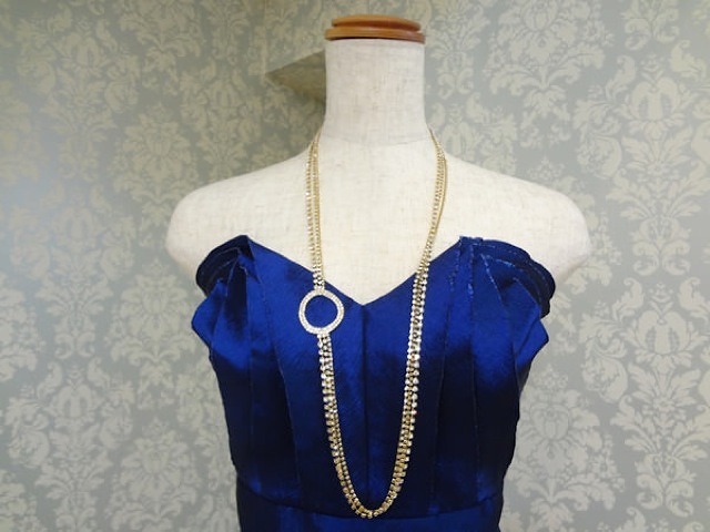 ゴールド飾りつきネックレス054 (