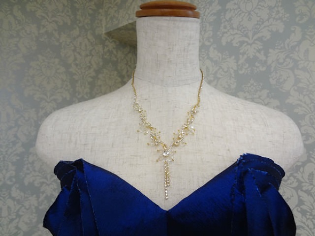 ゴールドビーズ調ネックレス072 (