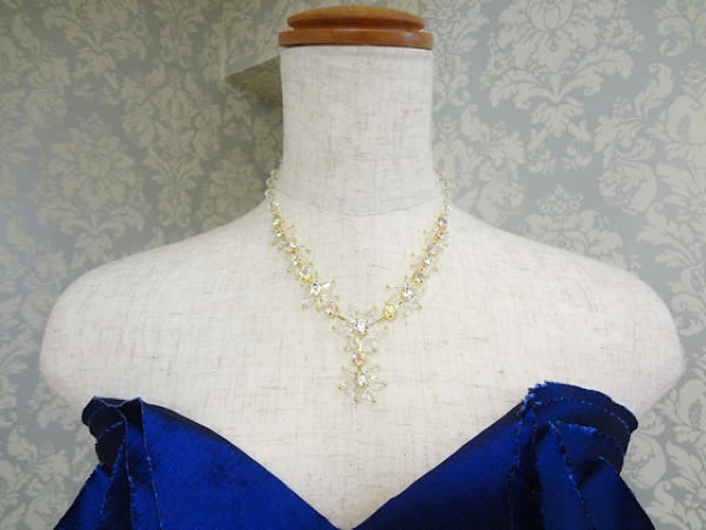 シルバー＆ゴールドビーズ調ネック