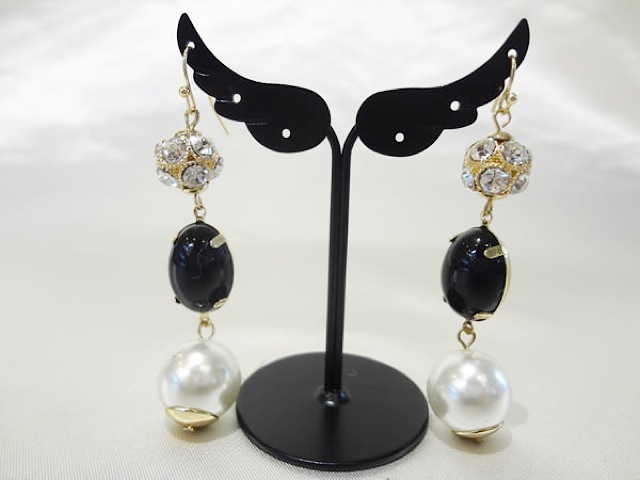 ピアス087ブラックストーン＆パー