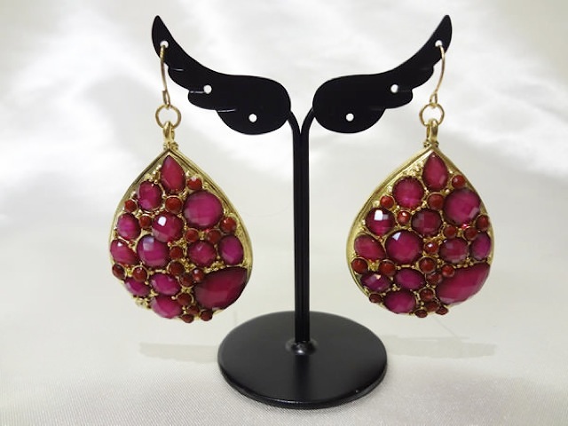 ピアス088小粒パープルストーンMIX