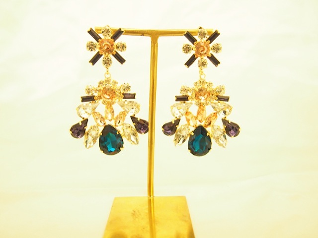 ピアス098カラフルクリスタルスト