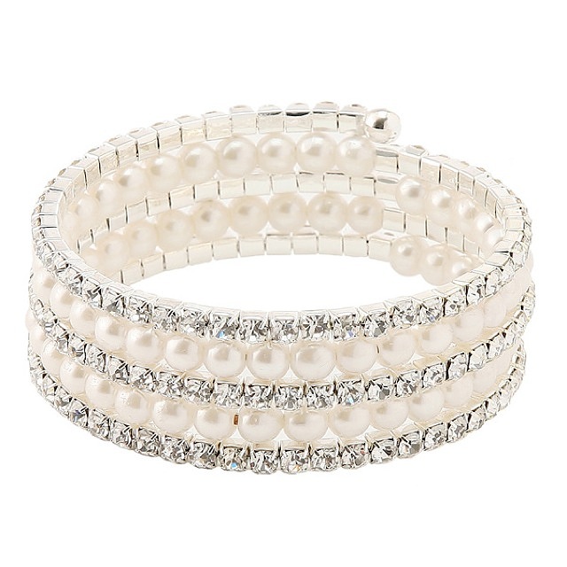 2連パール×3連ラインストーン ブレ