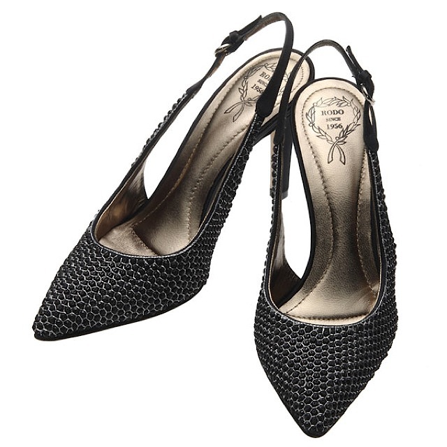 RODO (ロド) サンダル 黒×シルバー