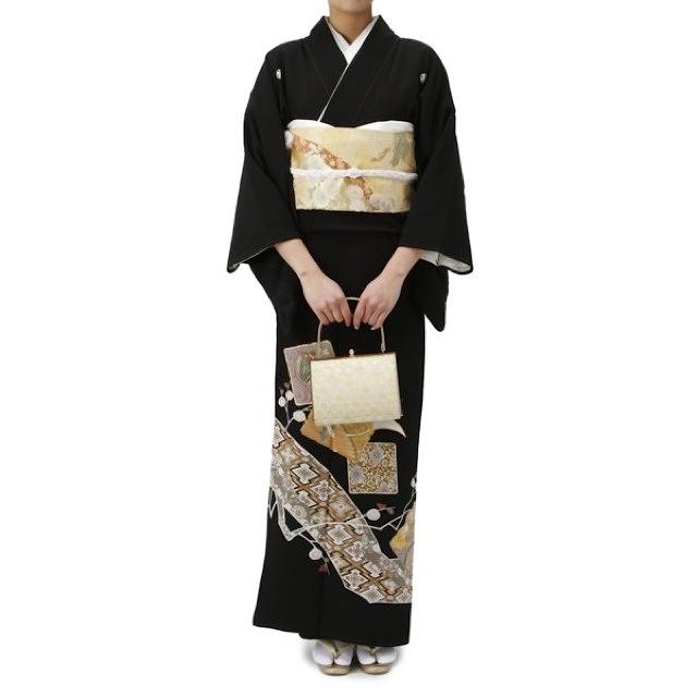 スクエア柄留袖セット (ブラック) 