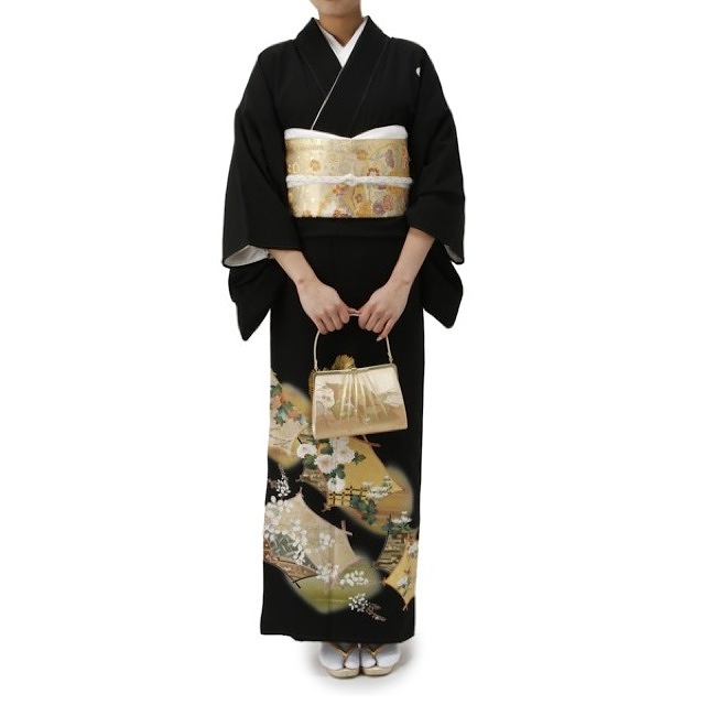 花柄留袖セット (ブラック) M 