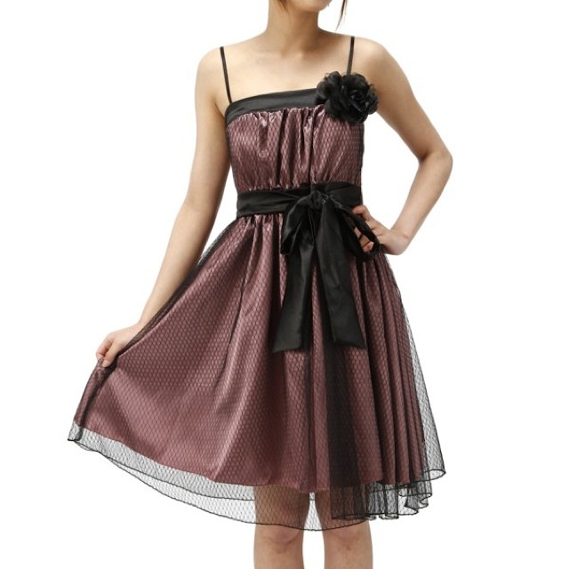 重ねメッシュ コサージ付きミニド