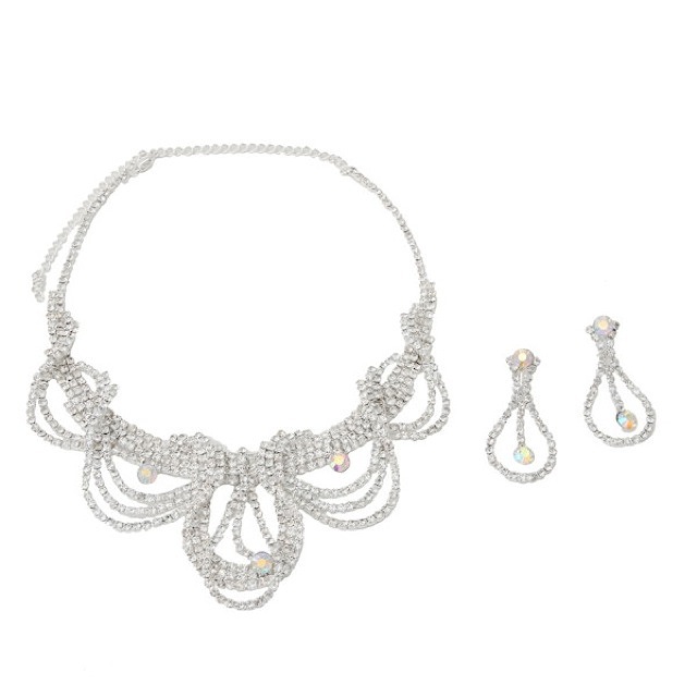 レイヤード風ドレープ ラインスト