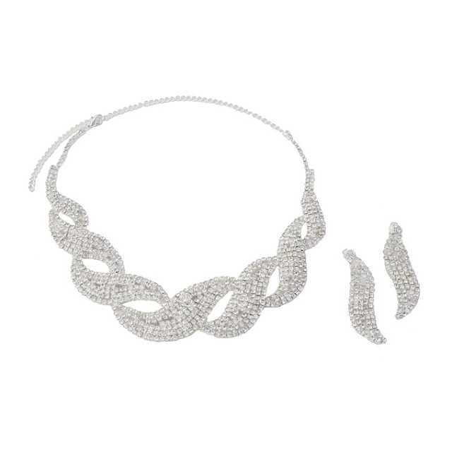 ねじりモチーフ ラインストーンネ