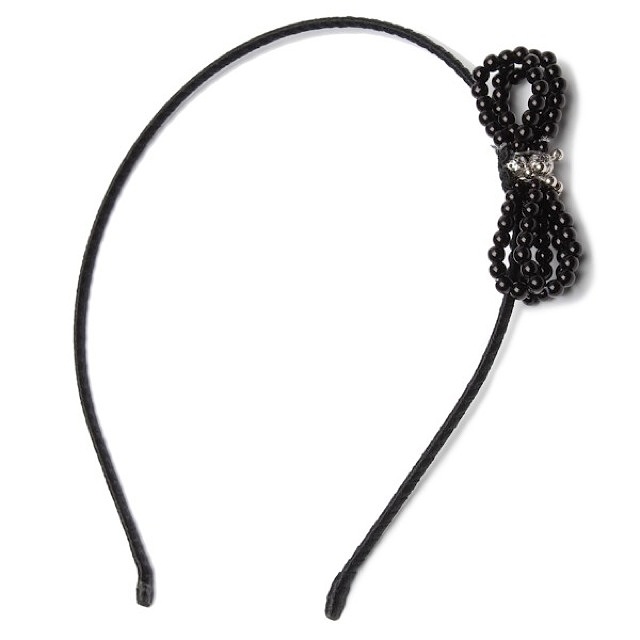 リボンモチーフ＆黒パール パーテ